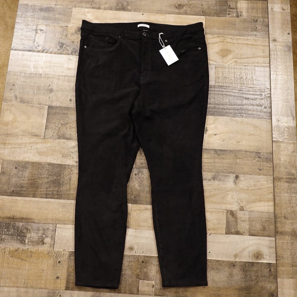 Good American jeans‎ good legs crop women's 24 tall black faux suede